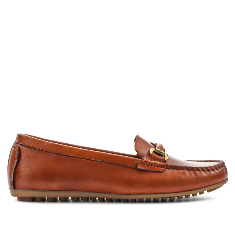 Athikia Leather Slip-On Shoes - ATHIKIA / 327 109 - Tan sold by Jones Bootmaker