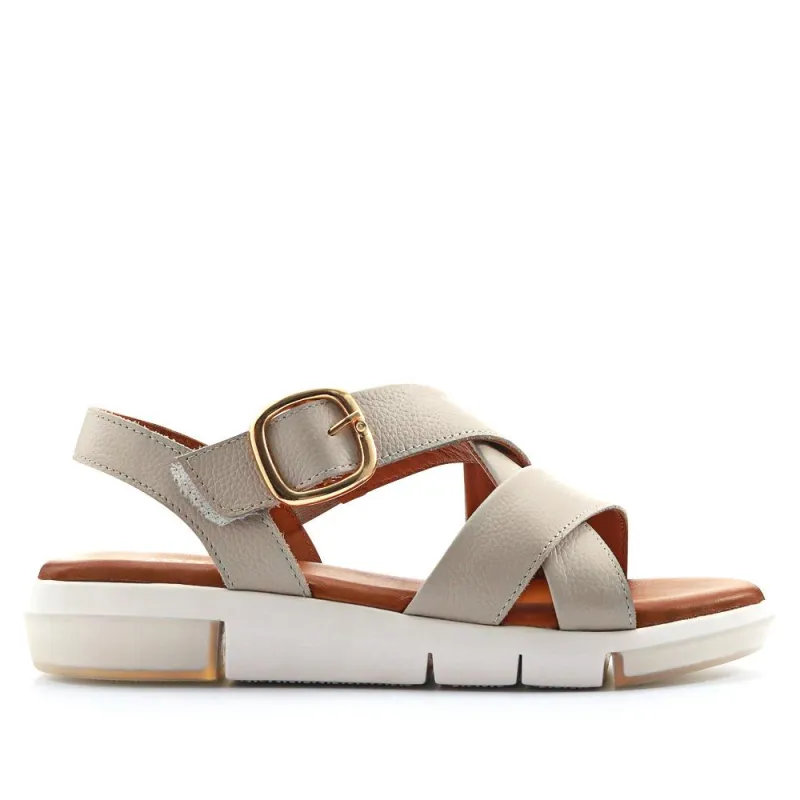 Ilaria Casual Leather Sandals - ILARIA / 327 308 - Taupe sold by Jones Bootmaker