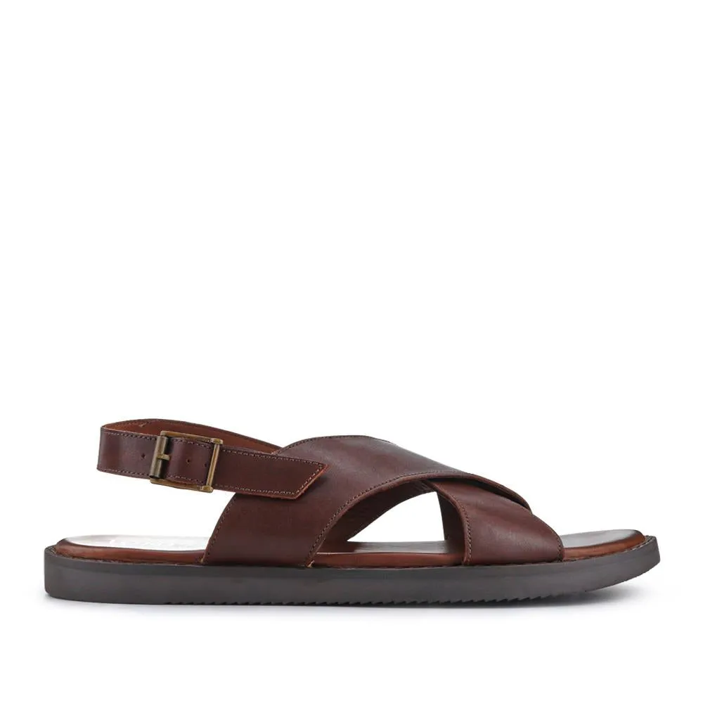 Westbury Leather Buckled Sandals - WESTBURY / 327 026 - Dark Brown sold by Jones Bootmaker