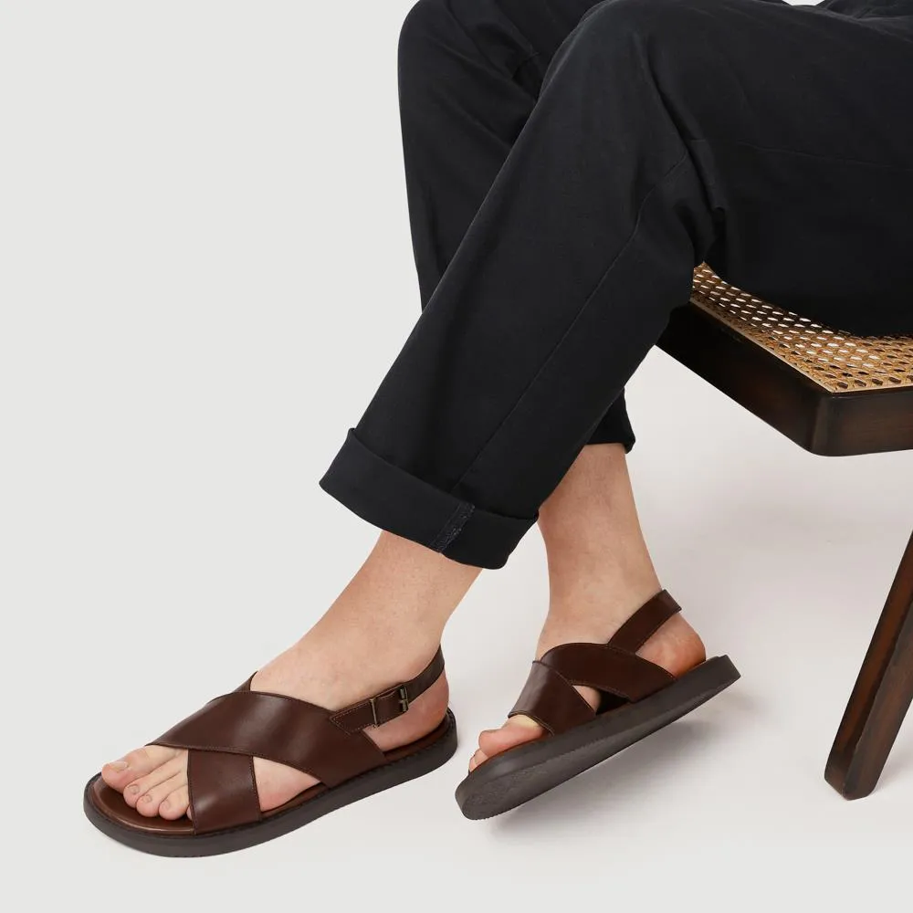 Westbury Leather Buckled Sandals - WESTBURY / 327 026 - Dark Brown sold by Jones Bootmaker product image thumbnail 5