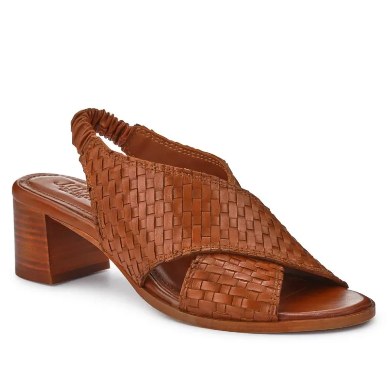 Jaguar Leather Block-Heeled Sandals - JAGUAR / 327 160 - Tan sold by Jones Bootmaker