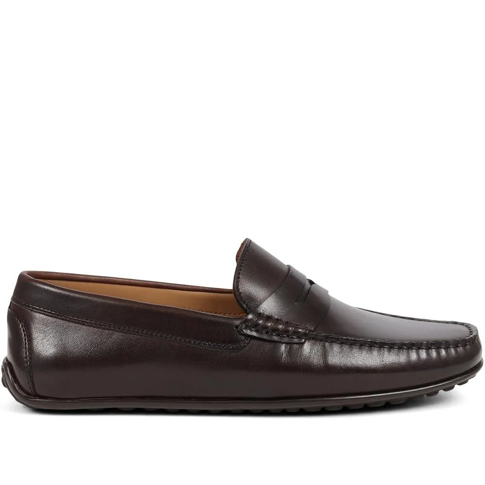 Paterson Leather Moccasins - PATERSON / 325 093 - Dark Brown sold by Jones Bootmaker