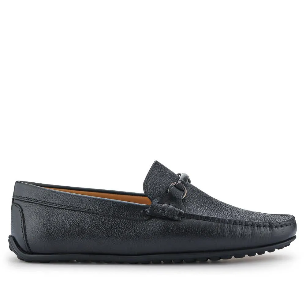 Pascual Leather Moccasins - PASCUAL / 326 785 - Black Grain sold by Jones Bootmaker