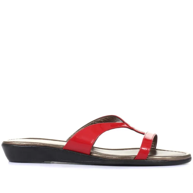 Klevina Leather Sandals - KLEVINA1 / 322 091 - Red Patent sold by Jones Bootmaker