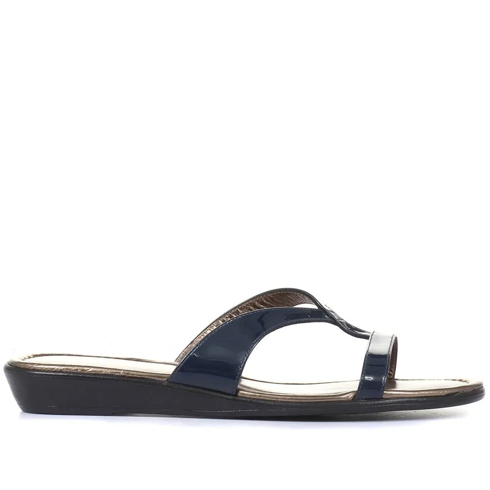 Klevina Leather Sandals - KLEVINA1 / 322 091 - Navy Patent sold by Jones Bootmaker