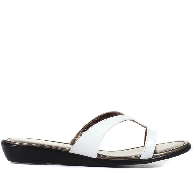 Klevina Leather Sandals - KLEVINA1 / 322 091 - White Patent sold by Jones Bootmaker