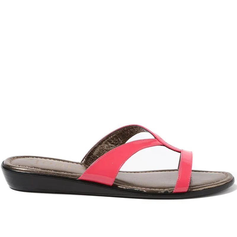 Klevina Leather Sandals - KLEVINA1 / 322 091 - Hot Pink sold by Jones Bootmaker