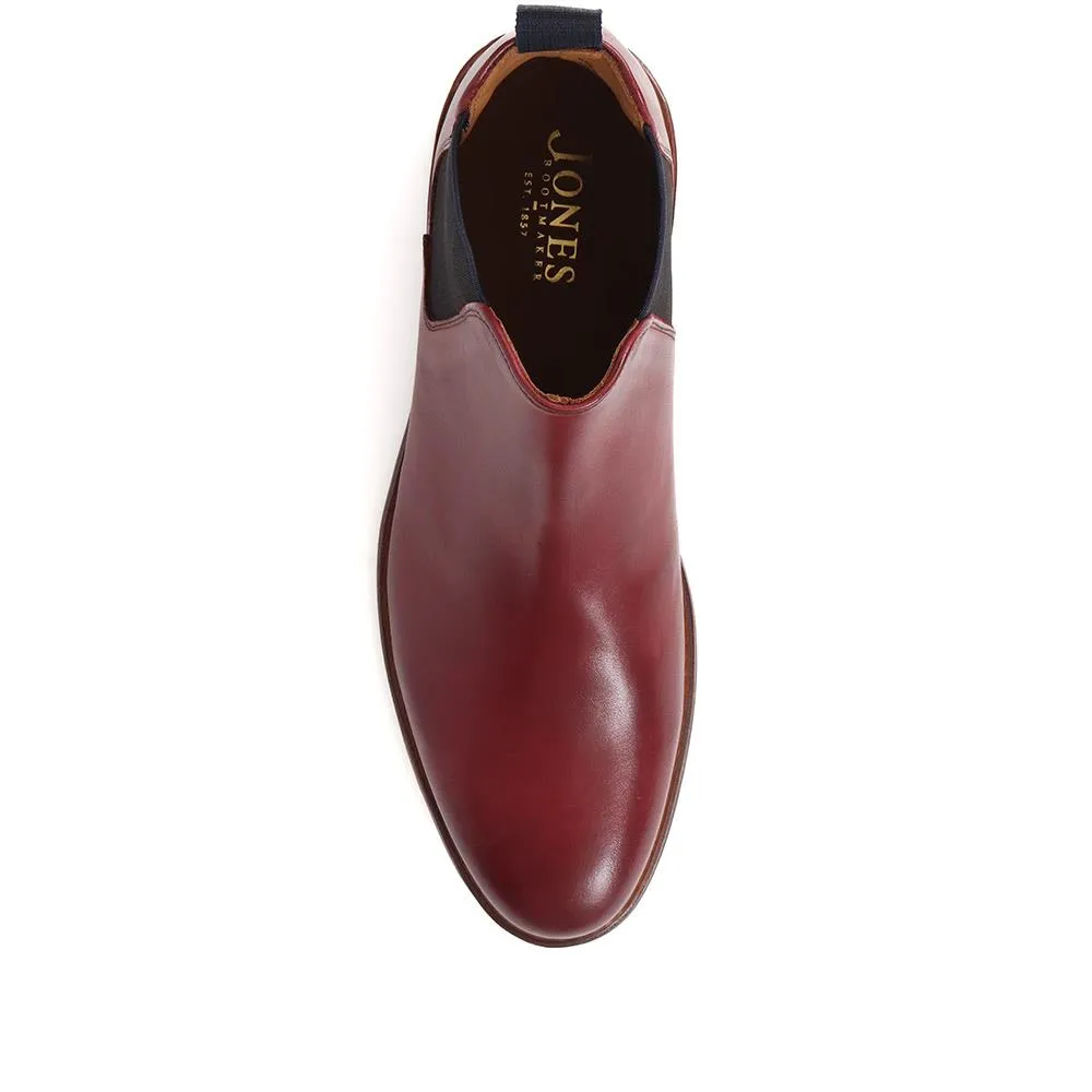 Bayridge Leather Chelsea Boots - BAYRIDGE2 / 324 403 - Burgundy sold by Jones Bootmaker product image thumbnail 5