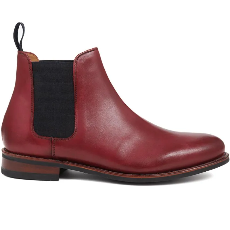 Bayridge Leather Chelsea Boots - BAYRIDGE2 / 324 403 - Burgundy sold by Jones Bootmaker