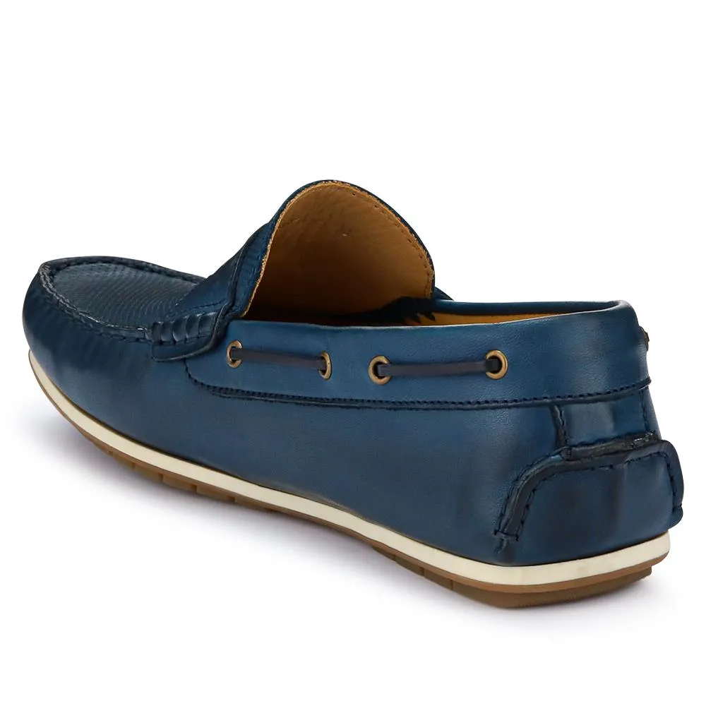 Parks Casual Leather Moccasins - PARKS / 327 313 - Navy sold by Jones Bootmaker product image thumbnail 3