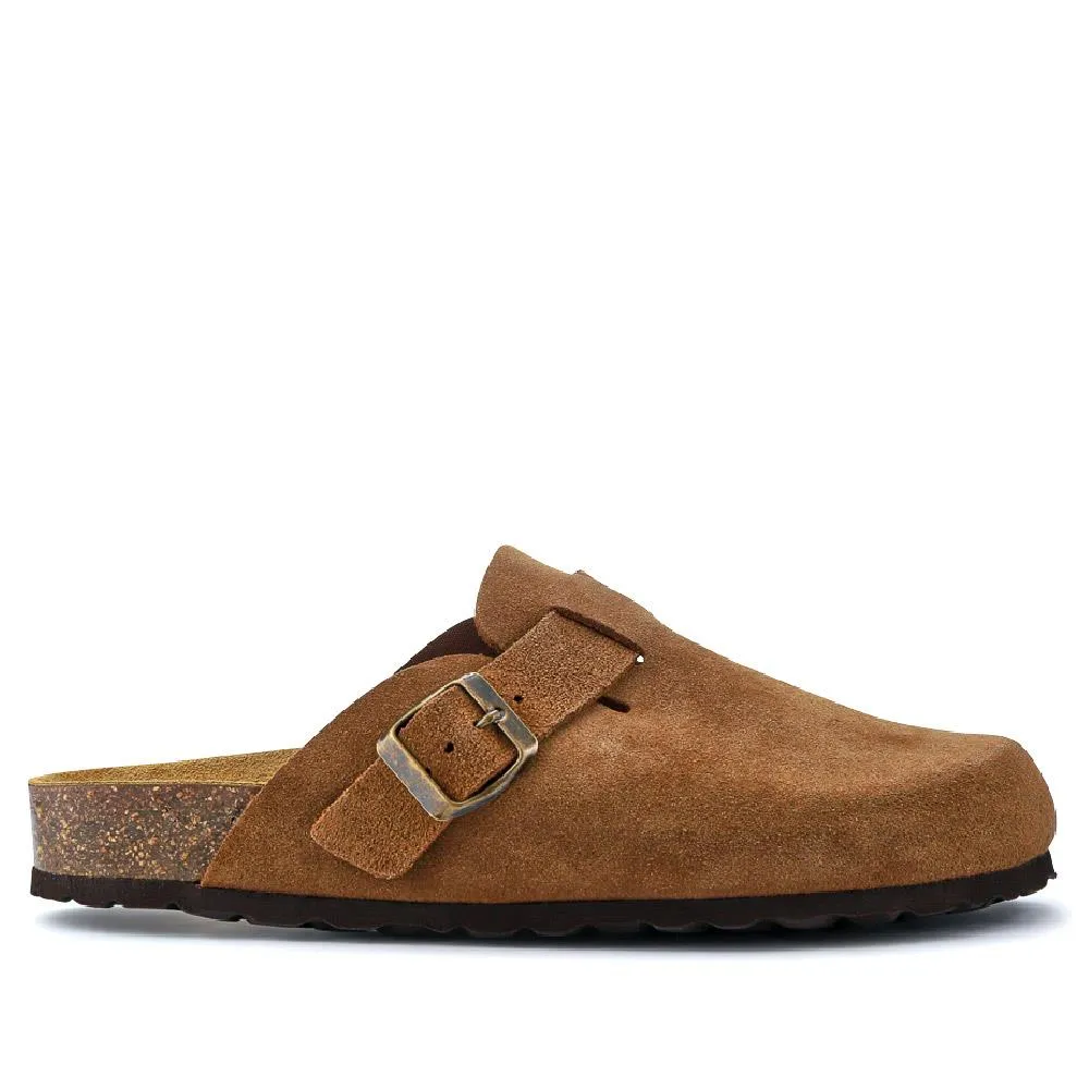 Hestina Leather Mules - HESTINA / 327 515 - Tobacco sold by Jones Bootmaker