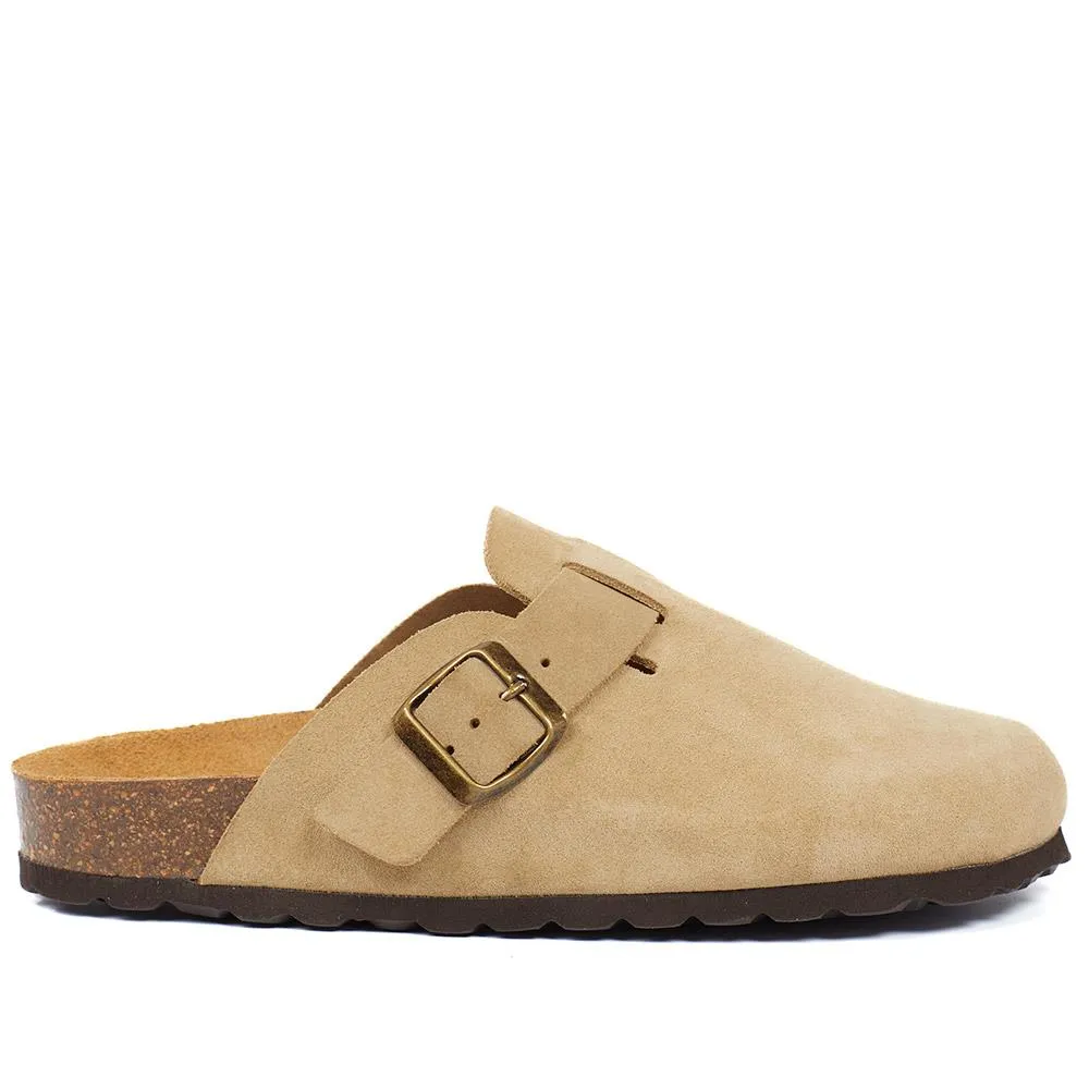 Hestina Leather Mules - HESTINA / 327 515 - Sand sold by Jones Bootmaker