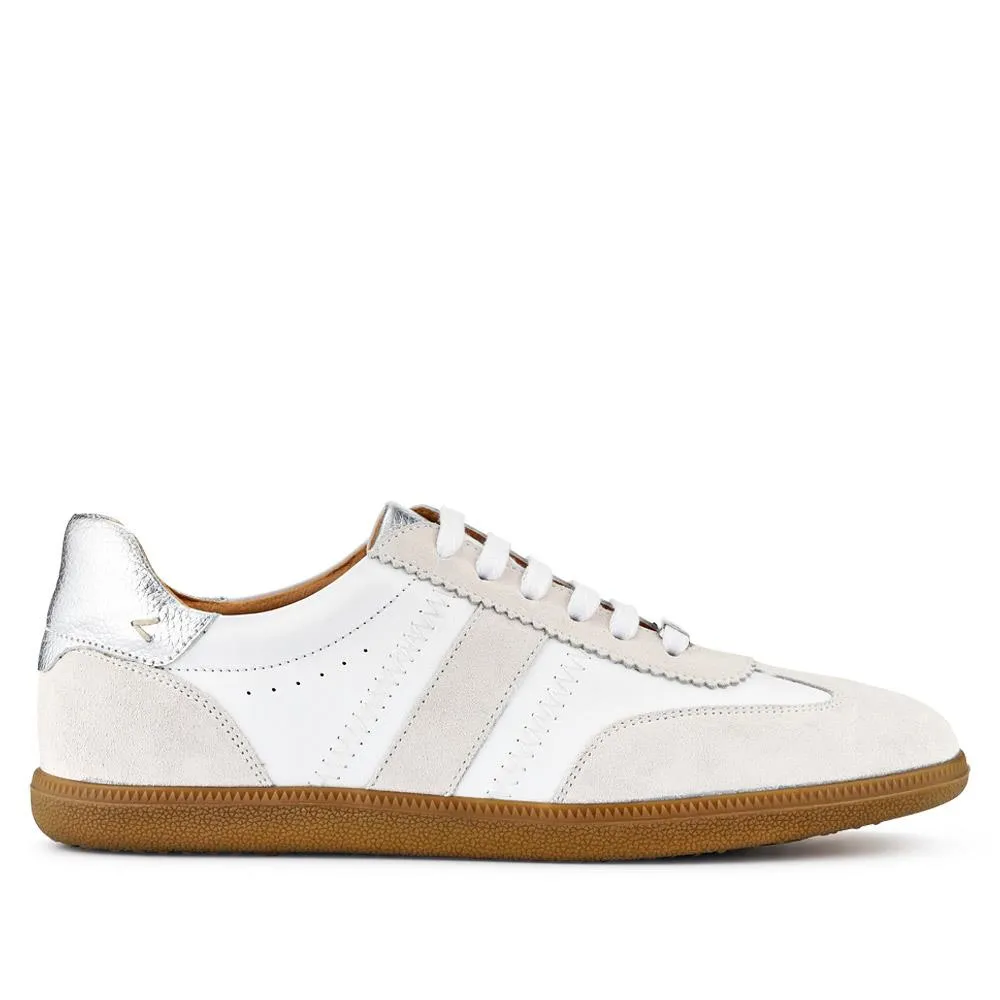 Artea Leather Trainers - ARTEA / 327 146 - White-Silver sold by Jones Bootmaker