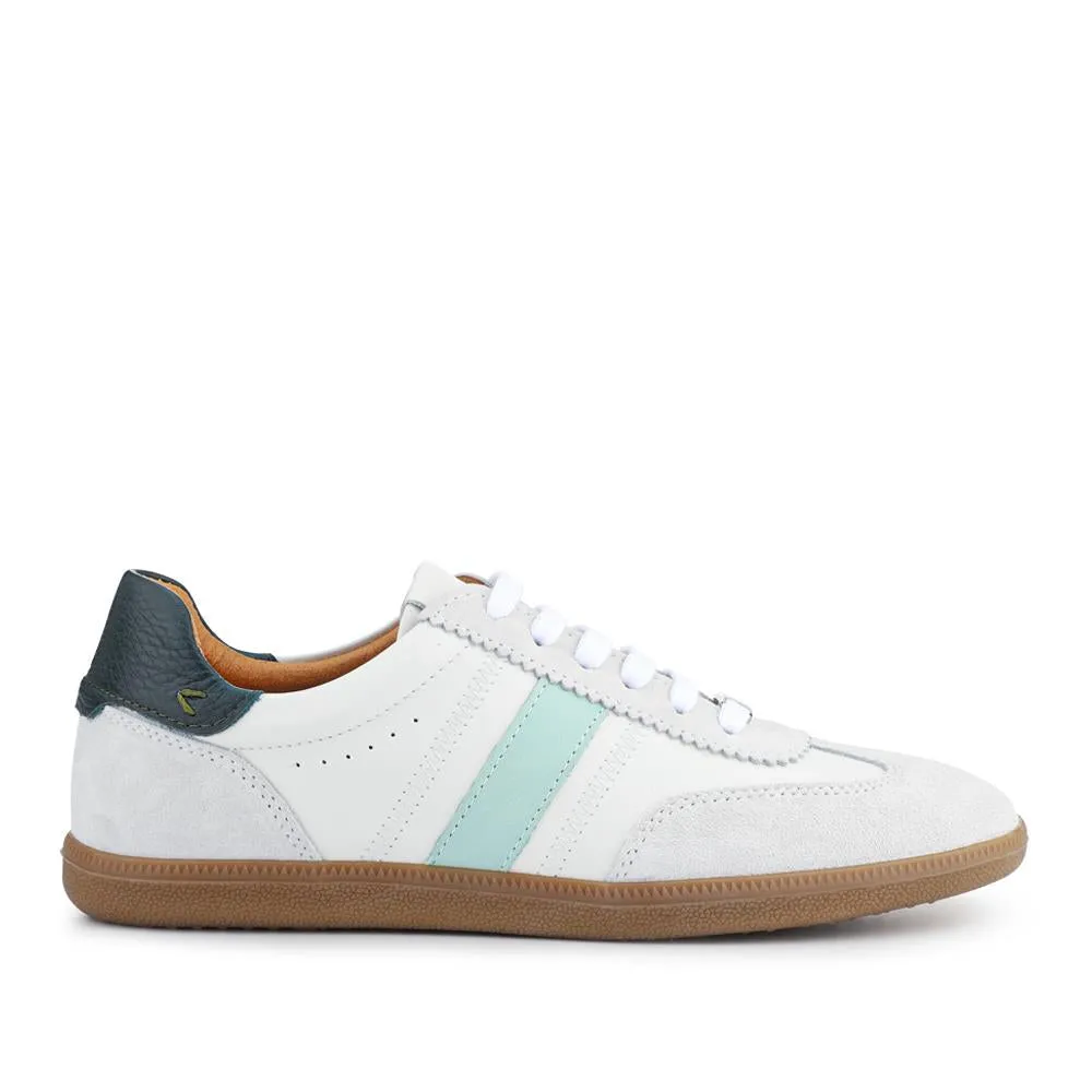 Artea Leather Trainers - ARTEA / 327 146 - White-Green sold by Jones Bootmaker