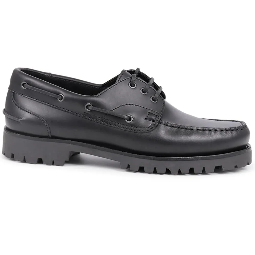 Pickering2 Leather Boat Shoes - PICKERING2 / 325 137 - Black sold by Jones Bootmaker