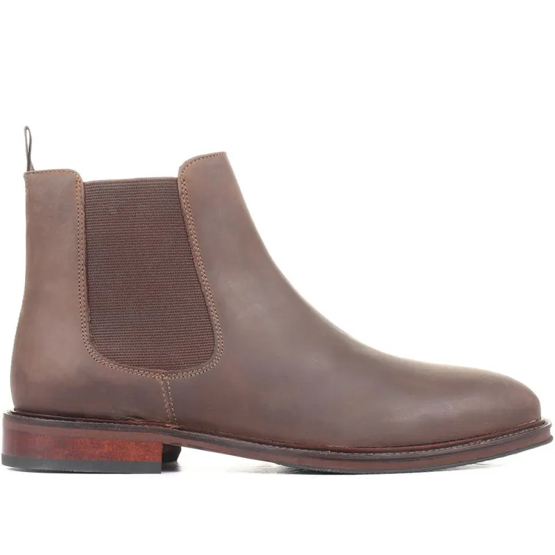 Debden Oiled Nubuck Leather Chelsea Boots - DEBDEN / 320 461 - Brown Nubuck sold by Jones Bootmaker