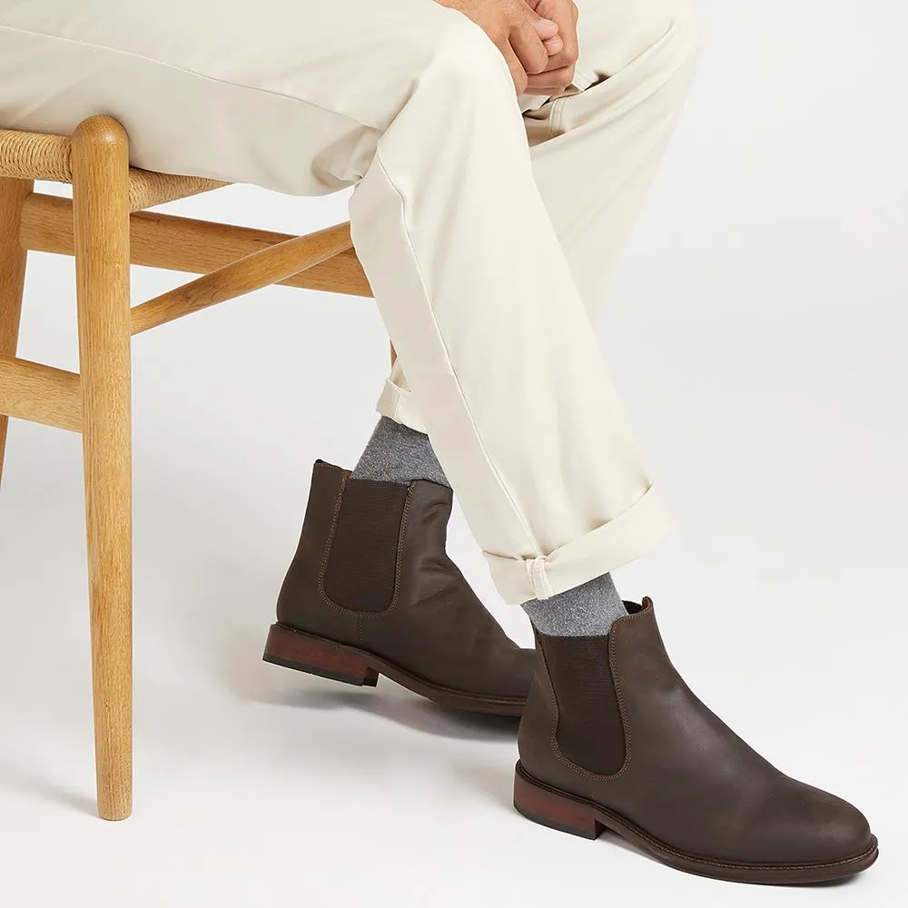 Debden Oiled Nubuck Leather Chelsea Boots - DEBDEN / 320 461 - Brown Nubuck sold by Jones Bootmaker product image thumbnail 5