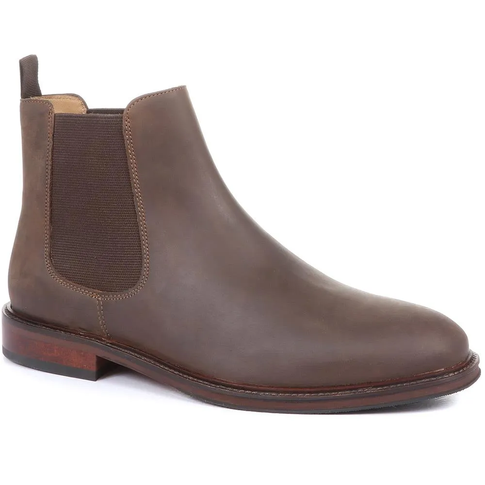 Debden Oiled Nubuck Leather Chelsea Boots - DEBDEN / 320 461 - Brown Nubuck sold by Jones Bootmaker product image thumbnail 2