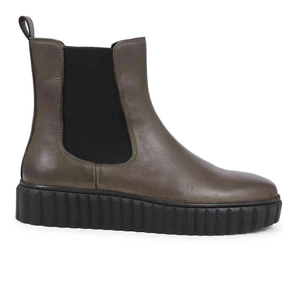 Laure Leather Chelsea Boots - LAURE / 326 178 - Olive sold by Jones Bootmaker