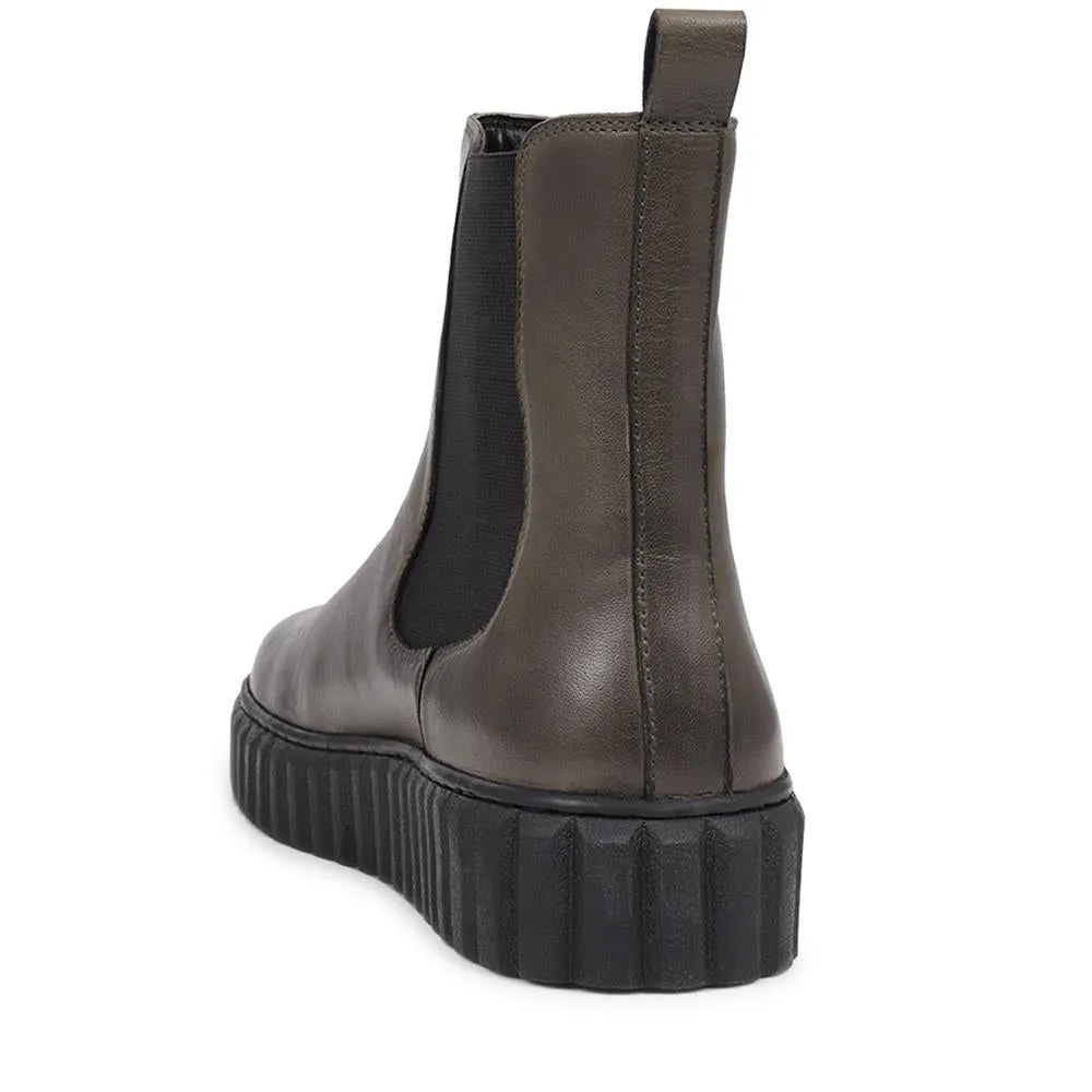 Laure Leather Chelsea Boots - LAURE / 326 178 - Olive sold by Jones Bootmaker product image thumbnail 3