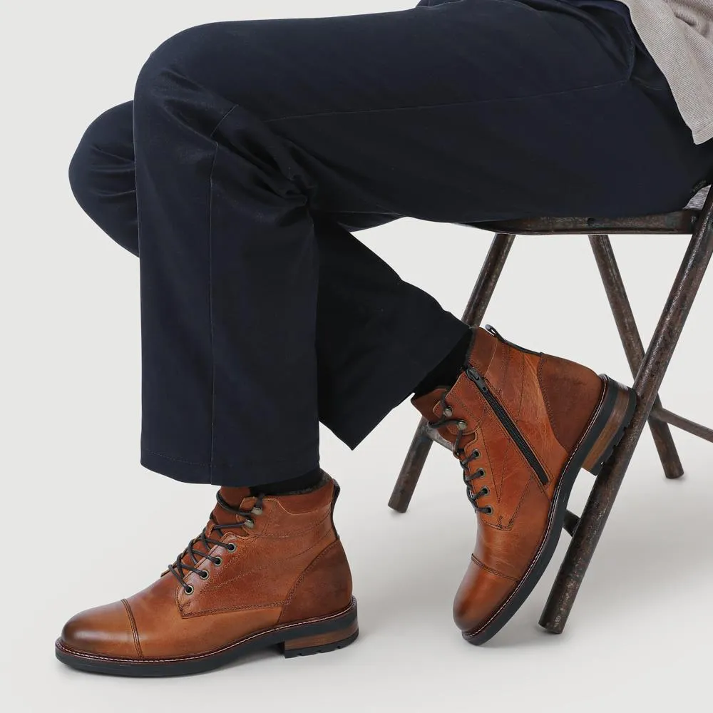 Dusseldorf Leather Lace-Up Boots - DUSSELDORF / 323 686 - Tan sold by Jones Bootmaker product image thumbnail 5