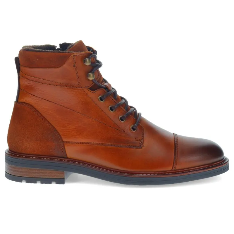 Dusseldorf Leather Lace-Up Boots - DUSSELDORF / 323 686 - Tan sold by Jones Bootmaker