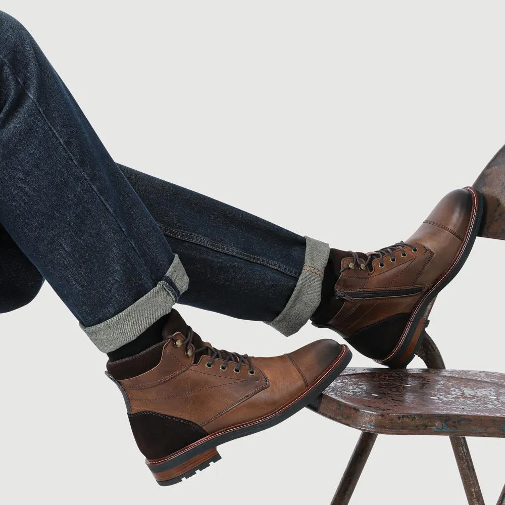 Dusseldorf Leather Lace-Up Boots - DUSSELDORF / 323 686 - Brown sold by Jones Bootmaker product image thumbnail 5