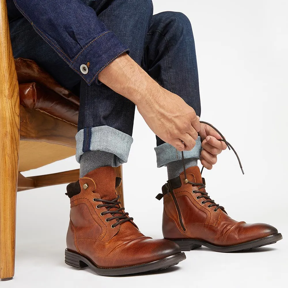 Docklands Leather Lace-Up Boots - DOCKLANDS / 321 008 - Dark Tan sold by Jones Bootmaker product image thumbnail 5