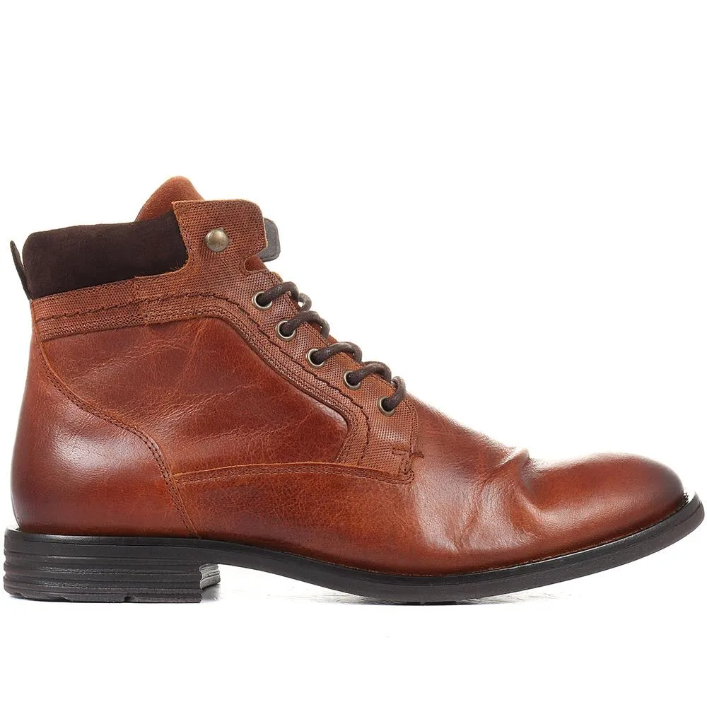 Docklands Leather Lace-Up Boots - DOCKLANDS / 321 008 - Dark Tan sold by Jones Bootmaker