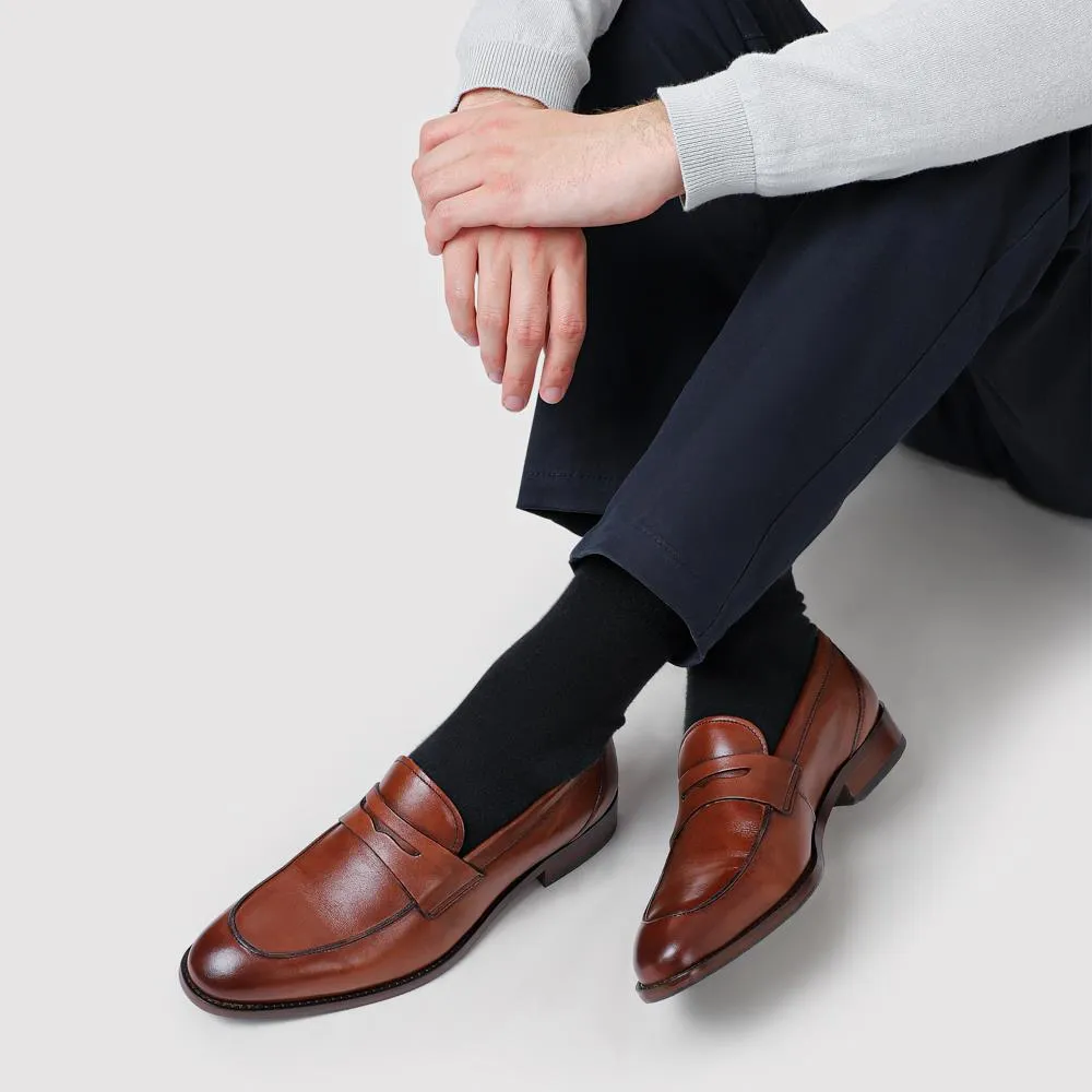 Russell Leather Penny Loafers - RUSSELL / 320 483 - Chestnut sold by Jones Bootmaker product image thumbnail 5