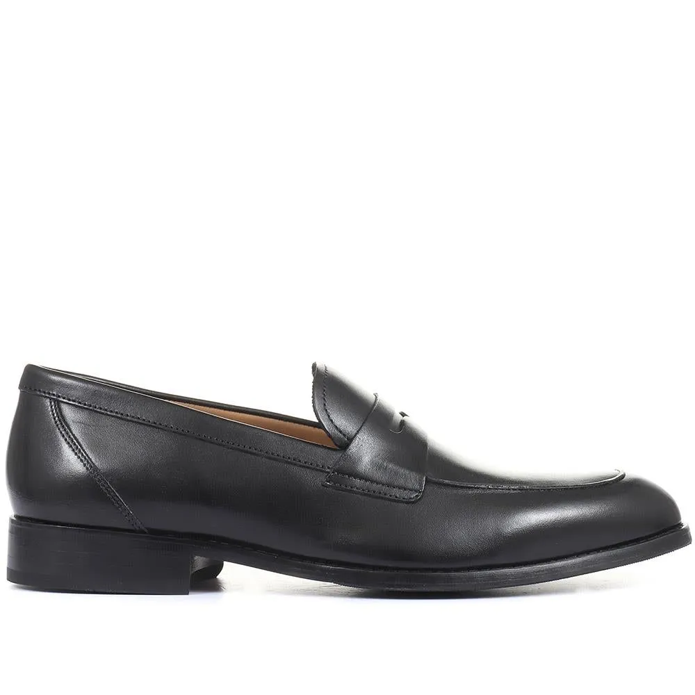 Russell Leather Penny Loafers - RUSSELL / 320 483 - Black sold by Jones Bootmaker