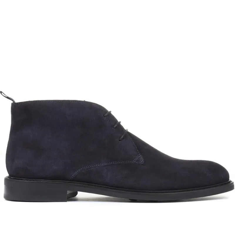 Deacon Suede Chukka Boots - DEACON / 319 224 - Navy Suede sold by Jones Bootmaker