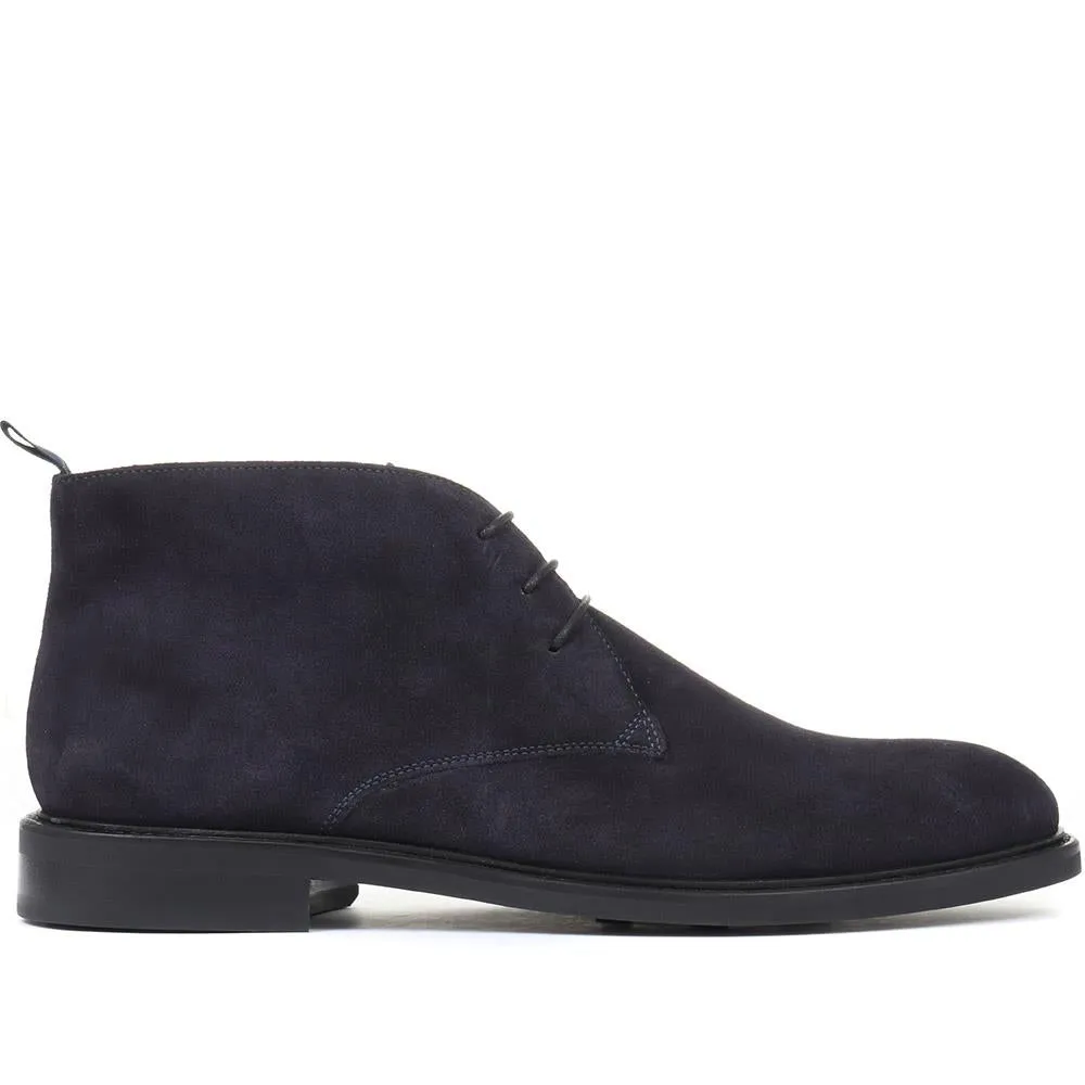Deacon Suede Chukka Boots - DEACON / 319 224 - Navy Suede sold by Jones Bootmaker