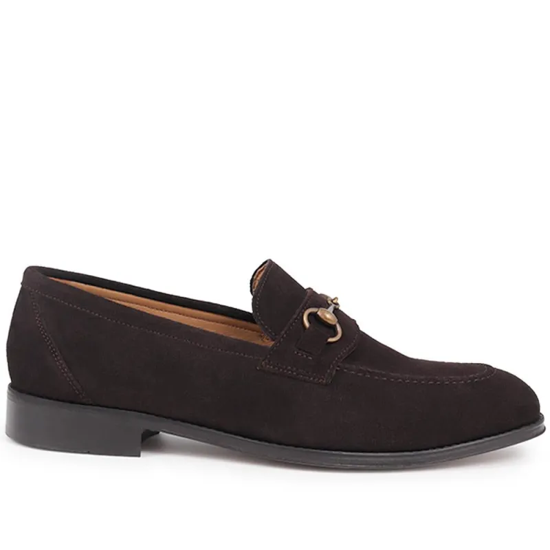 Reece Leather Loafers - REECE / 325 745 - Dark Brown Suede sold by Jones Bootmaker