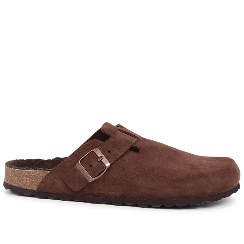 Zaid Suede Slippers - ZAID / 326 027 - Chocolate Suede sold by Jones Bootmaker