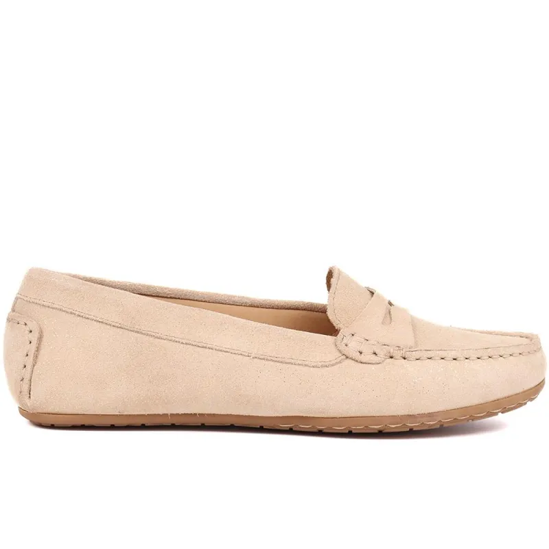 Penelopie Leather Moccasins - PENELOPIE / 322 368 - Sand sold by Jones Bootmaker