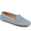Penelopie Leather Moccasins - PENELOPIE / 322 368 - Pale Blue sold by Jones Bootmaker