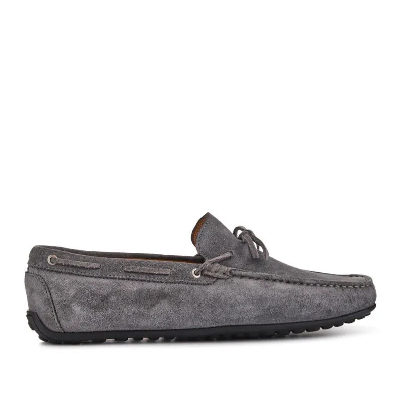 Plymouth Leather Moccasins  - PLYMOUTH / 325 094 - Grey Suede sold by Jones Bootmaker
