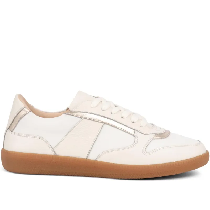Beatricia Leather Trainers - BEATRICIA / 325 587 - White-Gold sold by Jones Bootmaker