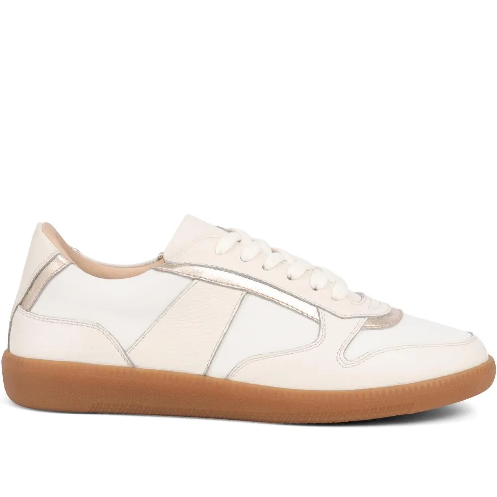 Beatricia Leather Trainers - BEATRICIA / 325 587 - White-Gold sold by Jones Bootmaker