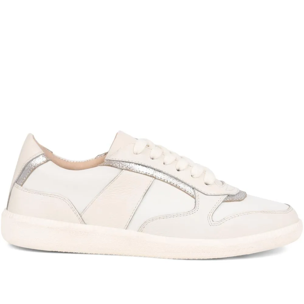 Beatricia Leather Trainers - BEATRICIA / 325 587 - White-Silver sold by Jones Bootmaker