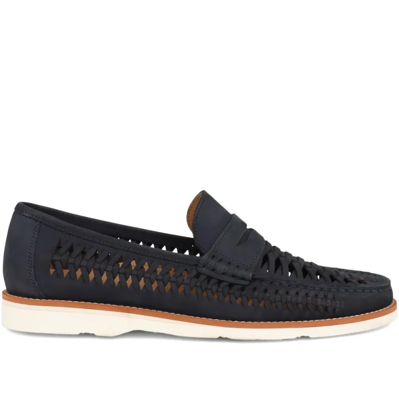 Riptide Leather Moccasins  - RIPTIDE / 324 973 - Navy Nubuck sold by Jones Bootmaker