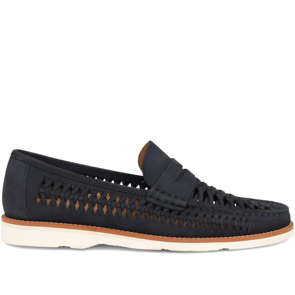 Riptide Leather Moccasins - RIPTIDE / 324 973 - Navy Nubuck sold by Jones Bootmaker