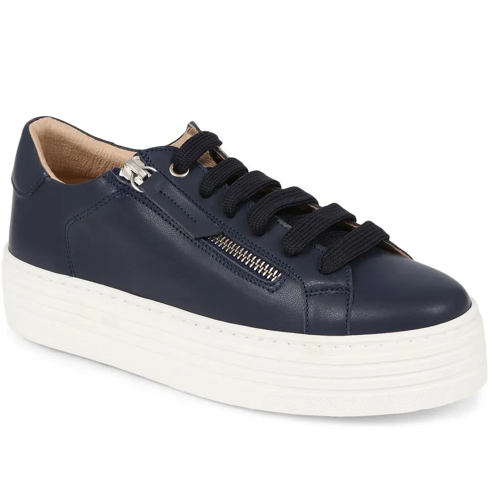 Amaliada Leather Platform Trainers - AMALIADA / 325 316 - Navy sold by Jones Bootmaker product image thumbnail 2