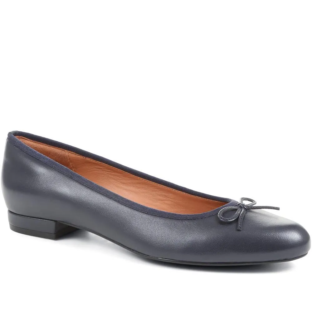 Soleil Leather Low Ballet Pumps - SOLEIL / 323 600 - Navy sold by Jones Bootmaker product image thumbnail 2
