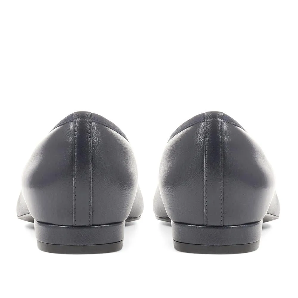 Soleil Leather Low Ballet Pumps - SOLEIL / 323 600 - Navy sold by Jones Bootmaker product image thumbnail 3