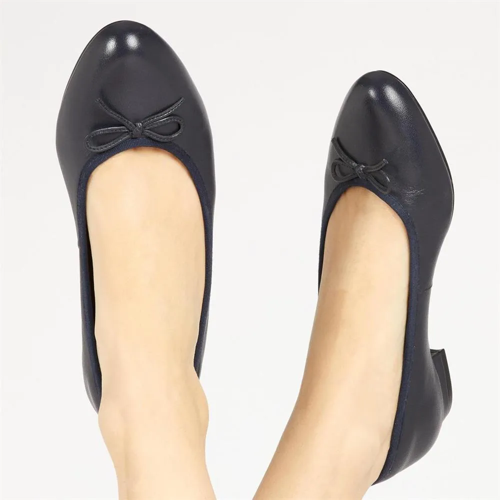 Soleil Leather Low Ballet Pumps - SOLEIL / 323 600 - Navy sold by Jones Bootmaker product image thumbnail 5