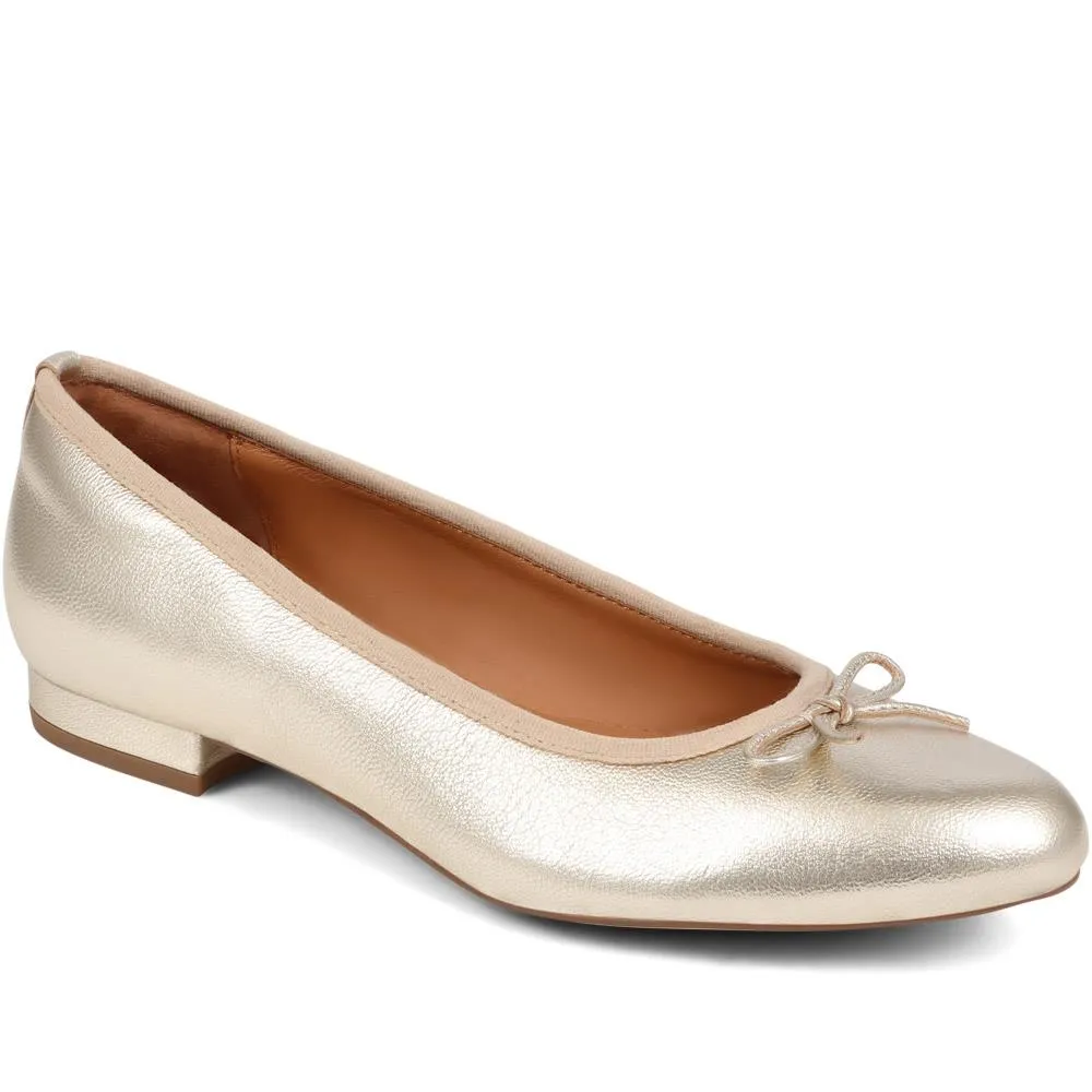 Soleil Leather Low Ballet Pumps - SOLEIL / 323 600 - Gold sold by Jones Bootmaker product image thumbnail 2
