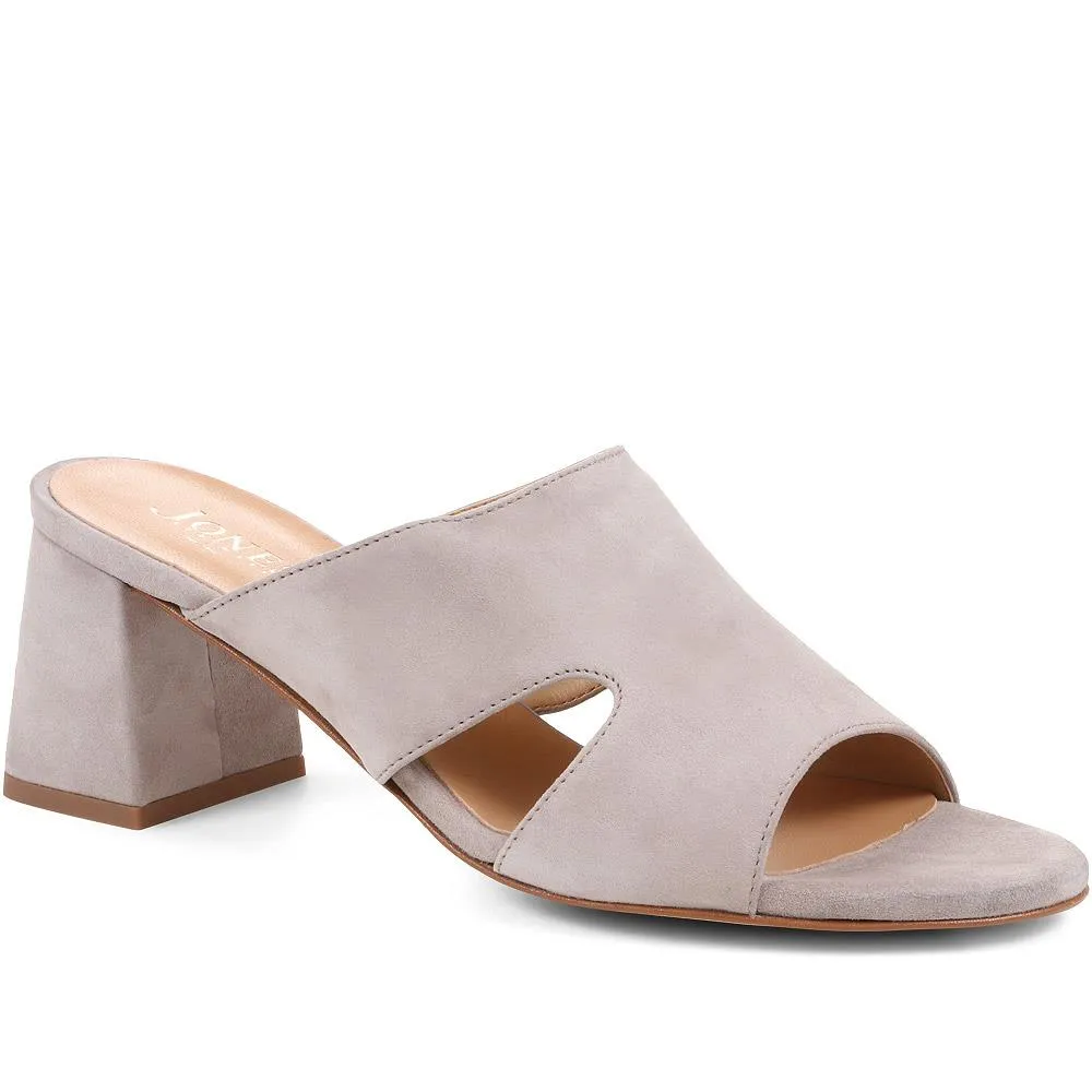 Kennedi Leather Heeled Mule Sandals - KENNEDI / 323 635 - Taupe sold by Jones Bootmaker product image thumbnail 2