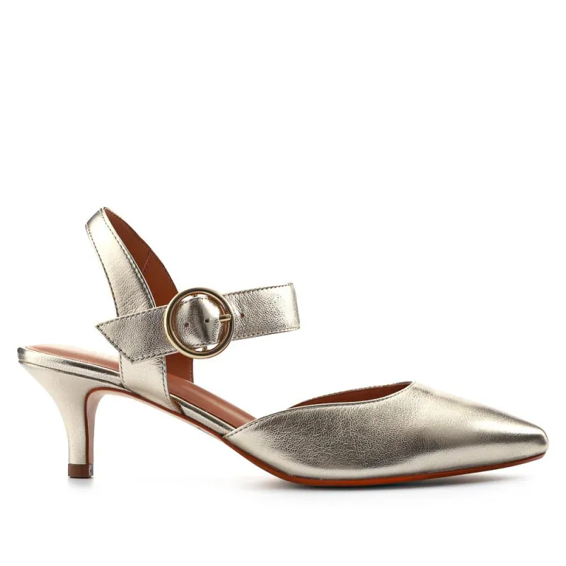 Yohanna Leather Court Shoes  - YOHANNA / 325 144 - Gold sold by Jones Bootmaker